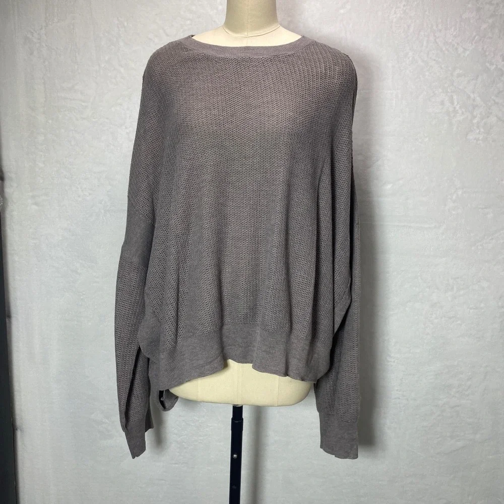 Heyson 1XL Womens NWT Taupe Knit Sweater Open‎ Weave Lightweight Layering Tunic